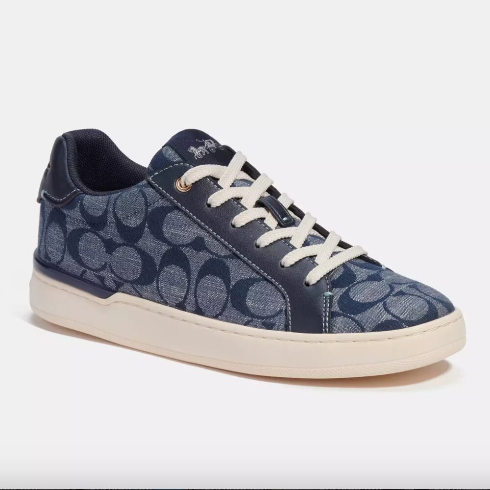 NIB - COACH MEN Shoes Clip Low Top Sneaker In Signature Chambray - size 7 US - Picture 5 of 7